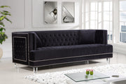 Meridian Furniture Lucas Black Velvet Sofa