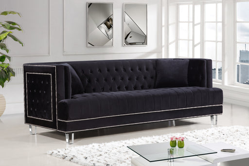Meridian Furniture Lucas Black Velvet Sofa