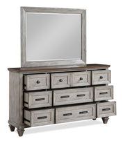 New Classic Furniture Mariana Vintage Creme Dresser and Mirror