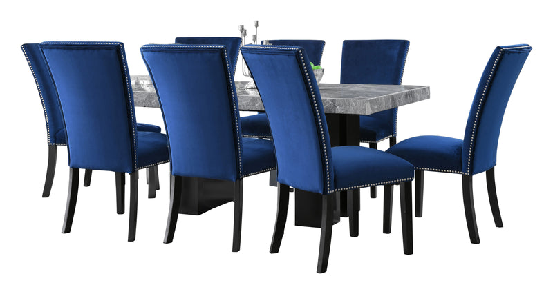 Steve Silver Camila Gray Blue 9pc Dining Set
