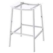 2 Coaster Furniture Jovani Clear Chrome Backless Bar Stools