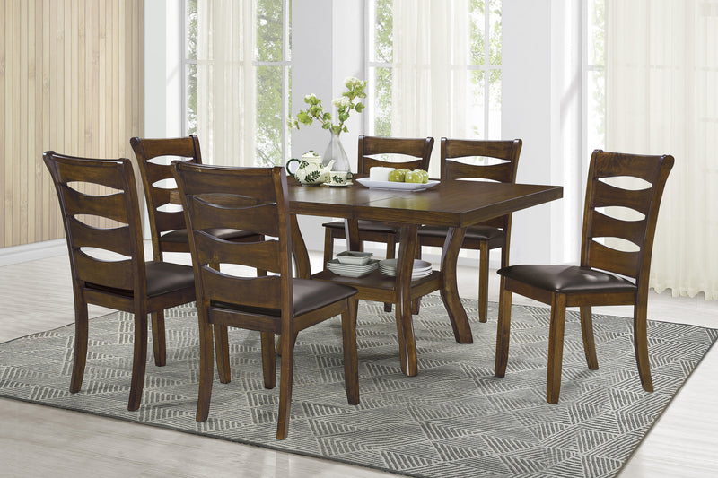 Home Elegance Darla Brown 7pc Dining Room Set