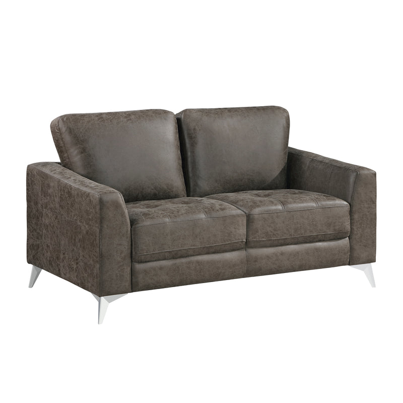 Home Elegance Cazon Brown Gray Love Seat