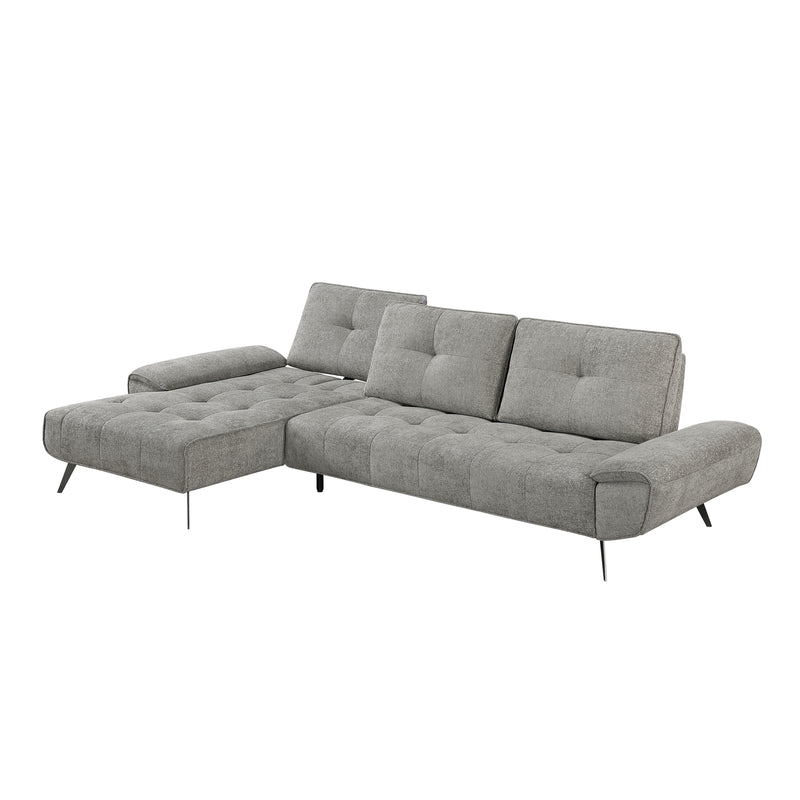 Home Elegance Dominic Orange 2pc Sectional with Left Chaise