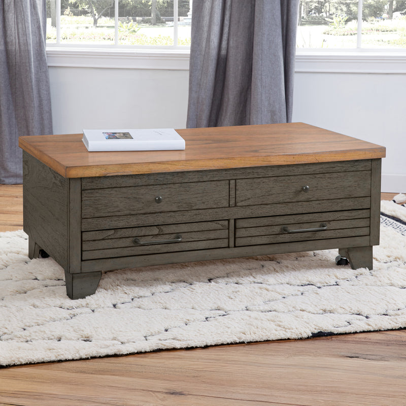 Steve Silver Bear Creek White Honey Smoke Lift Top Cocktail