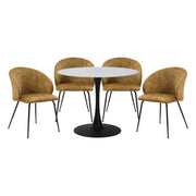 Home Elegance Cosimo Black Yellow 5pc Dining Room Set