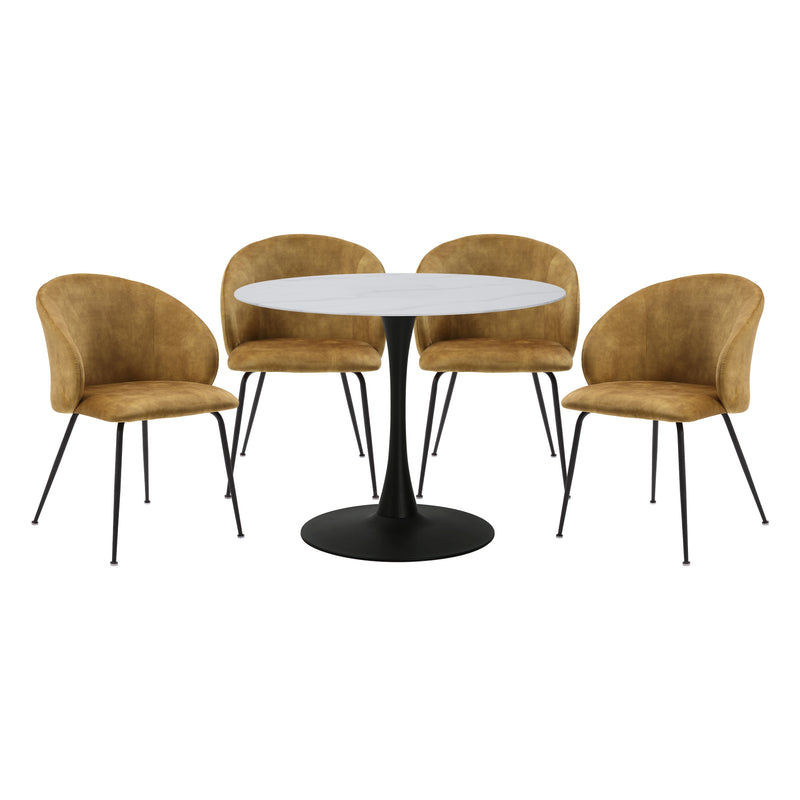 Home Elegance Cosimo Black Yellow 5pc Dining Room Set