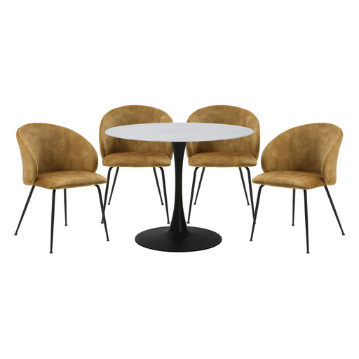 Home Elegance Cosimo Black Yellow 5pc Dining Room Set