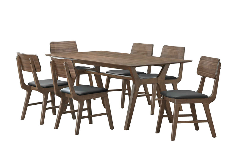 New Classic Furniture Thea Brown Walnut 7pc Dining Room Set