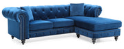 Glory Furniture Nola Black Velvet Reversible Sectional With Ottoman