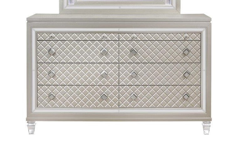Global Furniture Paris Champagne Dresser with Jewelry Drawer