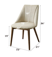 2 Acme Furniture Willene Beige Dark Oak Side Chairs