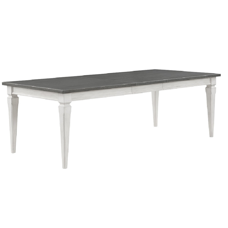 Acme Furniture Katia Gray Weathered White Dining Table with Leaf
