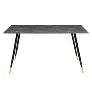 Home Elegance Clemente Black Gold Gray Dining Table