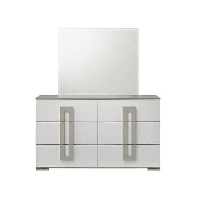 Galaxy Home Olivia White Dresser and Mirror
