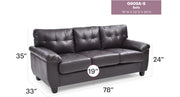 Glory Furniture Gallant Black Faux Leather Sofa