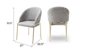 Galaxy Home Onyx Light Gray Gold Chairs