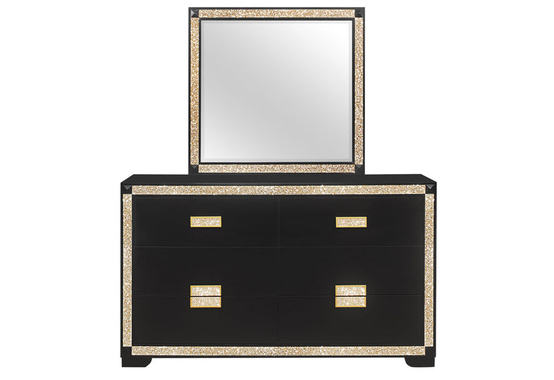 Global Furniture Blake Black Gold Mirror