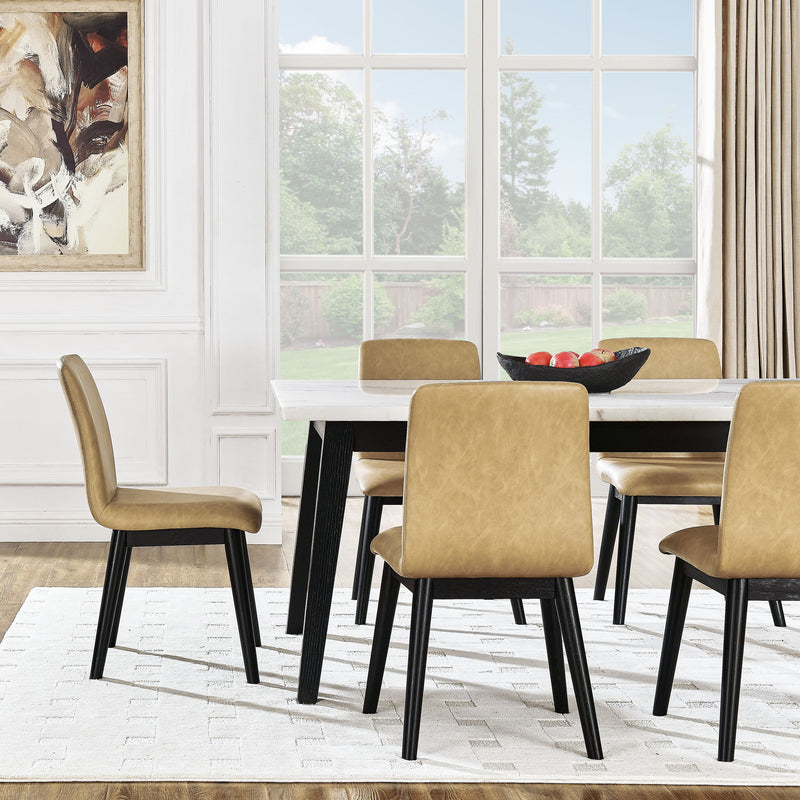 Steve Silver Vida Black White Marble Dining Table