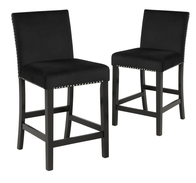 2 New Classic Furniture Celeste Black Counter Height Chairs