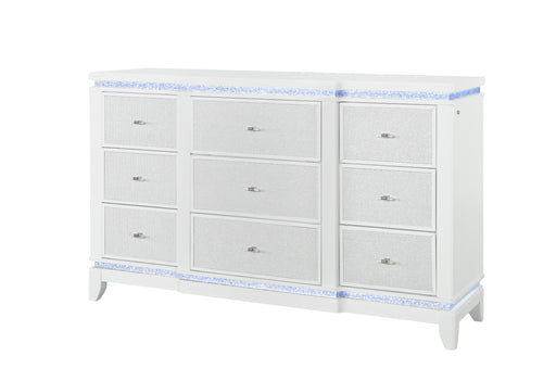 Global Furniture Alina White Dresser with LED