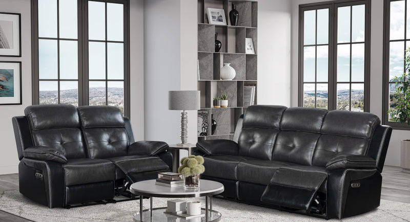 Global Furniture U5050 Black Charcoal Power Reclining Sofa