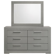 Coaster Furniture Ives White High Gloss Dresser and Mirror