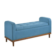 Home Elegance Brigitte Blue Lift Top Storage Bench