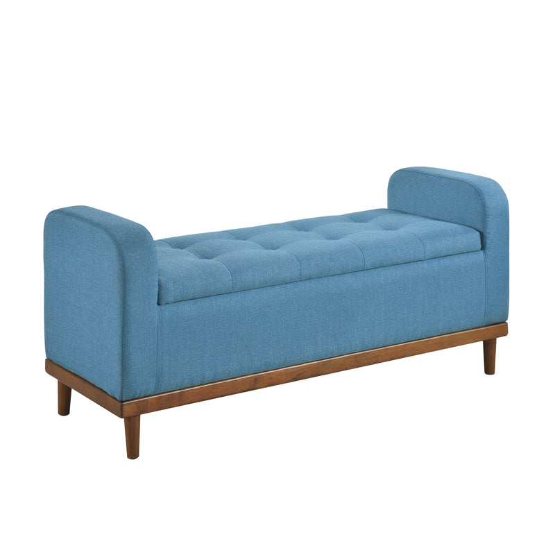 Home Elegance Brigitte Blue Lift Top Storage Bench