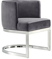 Meridian Furniture Gianna Grey Velvet Chrome Dining Chair