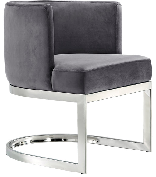 Meridian Furniture Gianna Grey Velvet Chrome Dining Chair