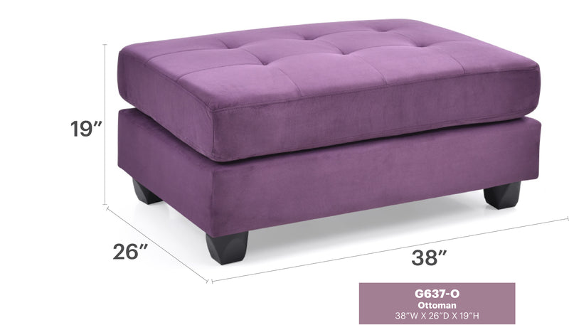 Glory Furniture Malone Vanilla Ottoman