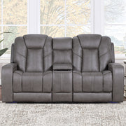 Steve Silver Daniel Leather Triple Power Loveseat