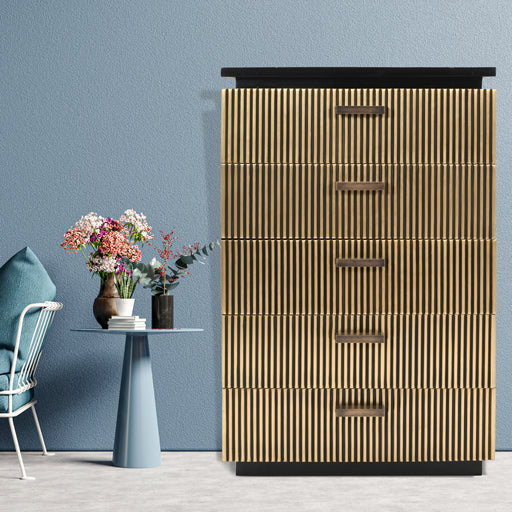 Galaxy Home Allure Black 5 Drawer Chest