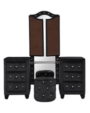 Galaxy Home Sophia Gray Upholstery Vanity Set