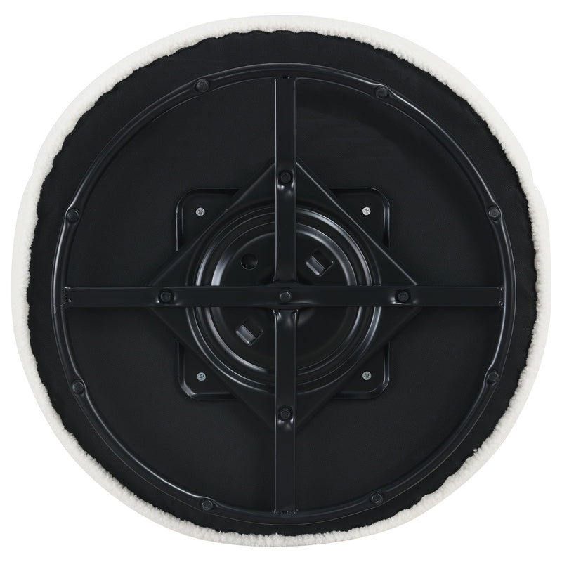 Coaster Furniture Joyce White Upholstered Swivel Barrel Chair