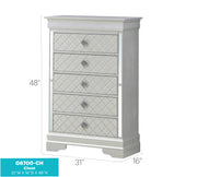 Glory Furniture Verona Sleek Silver Champagne Chest