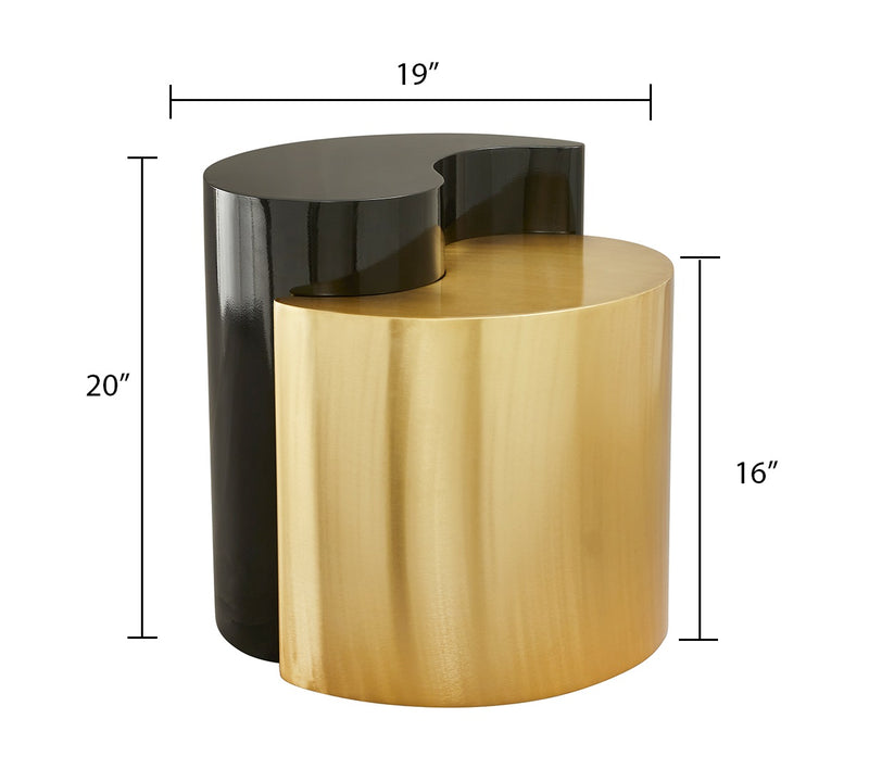 Galaxy Home Ying Yang Black Gold End Table