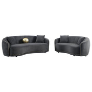 Coaster Furniture Brookside Dark Grey Velvet 2pc Living Room Set