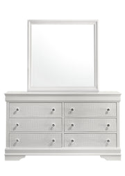 Galaxy Home Blaze White 6 Drawer Dresser