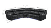 Galaxy Home Aviator Black Recliner Sectional