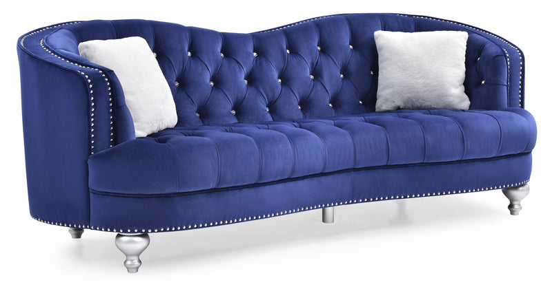 Glory Furniture Jewel Blue Velvet Sofa