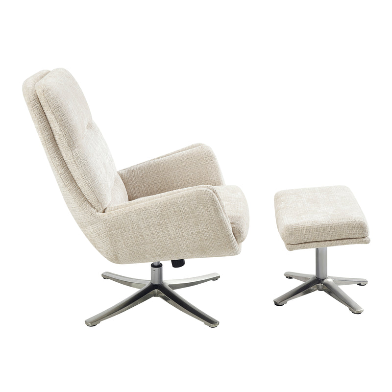 Home Elegance Parker Gray Swivel Chair with Ottoman