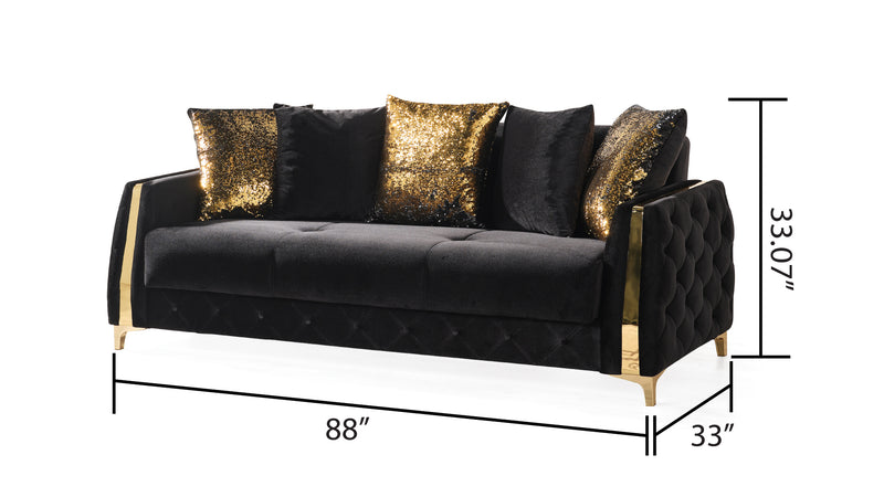 Galaxy Home Lust Black Sleeper Sofa