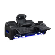 Home Elegance Fairway Black Power Double Reclining Sofa with Drop Down Cup Holders