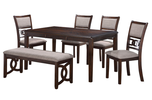 New Classic Furniture Gia Cherry 6pc Dining Room Set DT-4CH-BN