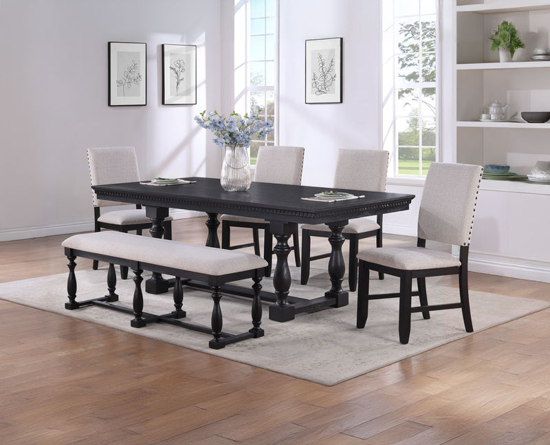 Crown Mark Regent Charcoal Black Dining Table
