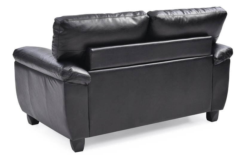 Glory Furniture Gallant Black Faux Leather Loveseat