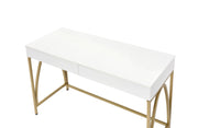 Acme Furniture Lightmane White Gold Vanity Desk
