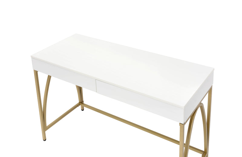Acme Furniture Lightmane White Gold Vanity Desk